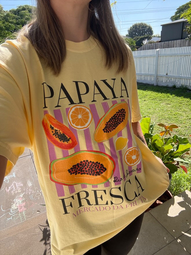 Papaya Fresca Oversized Tee