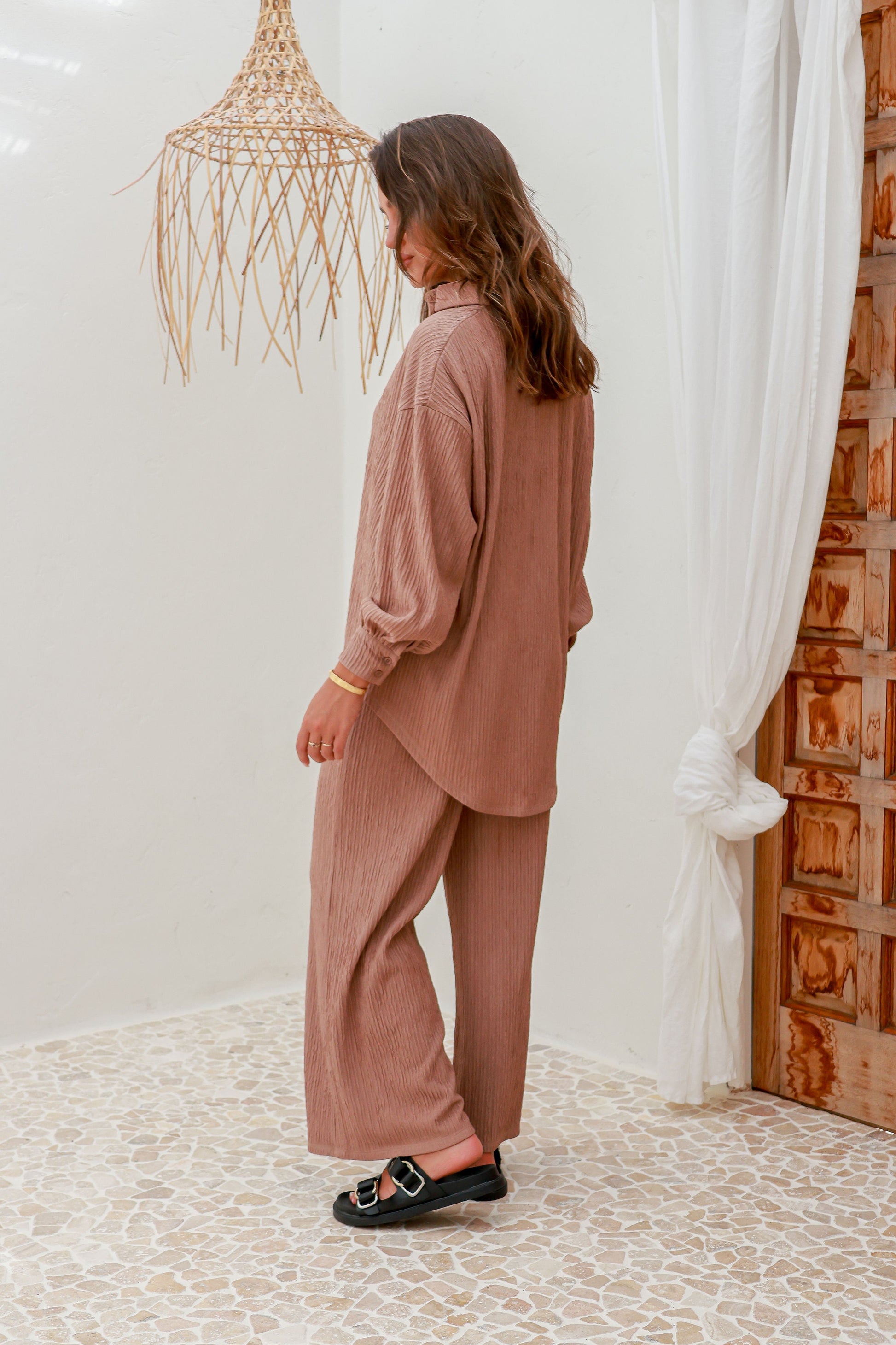 pant set, pants, top, co ord set, twin set, byron pant set, byron set, shirt and pant set, autumn clothing, womens matching set, ladies twin set, ladies pant set, matching set, plisse set, plisse pant, plisse shirt