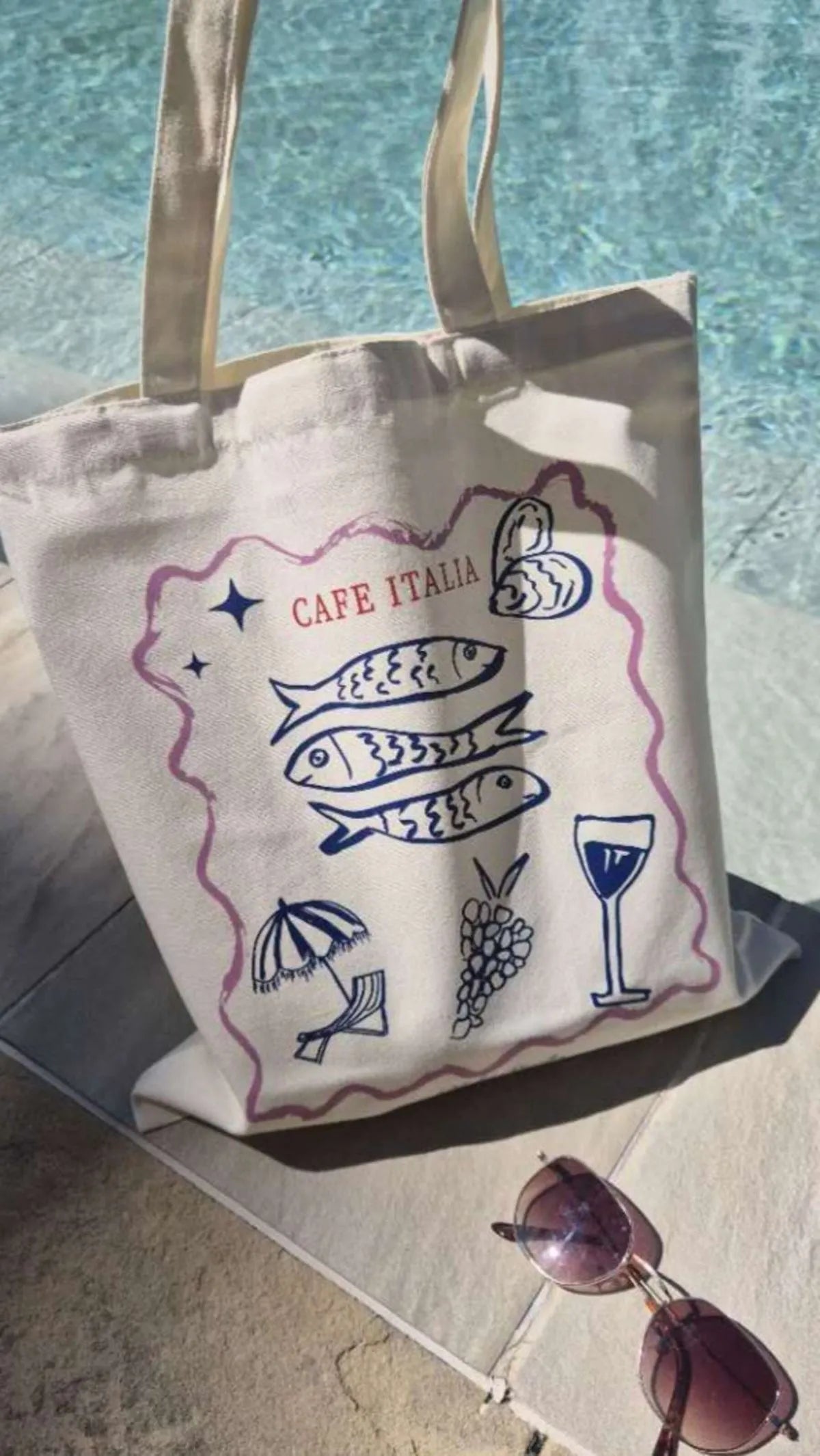 Cafe Italia Canvas Tote Bag
