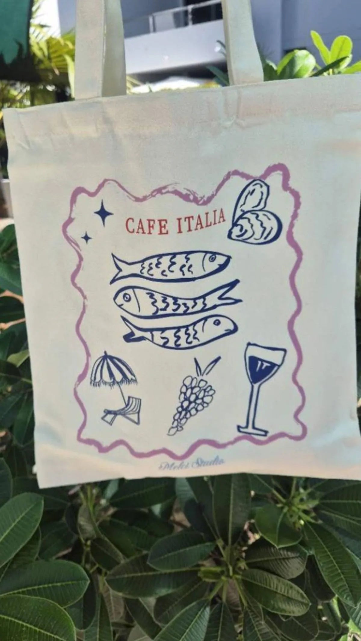 Cafe Italia Canvas Tote Bag