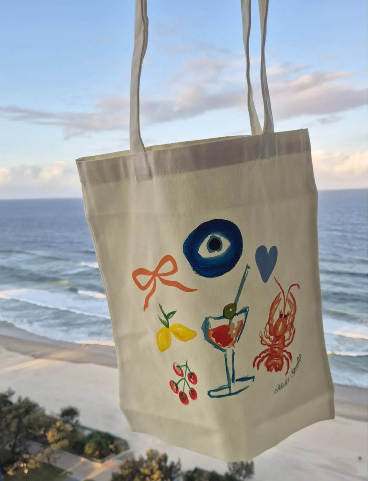 Mixed Motif Canvas Tote Bag